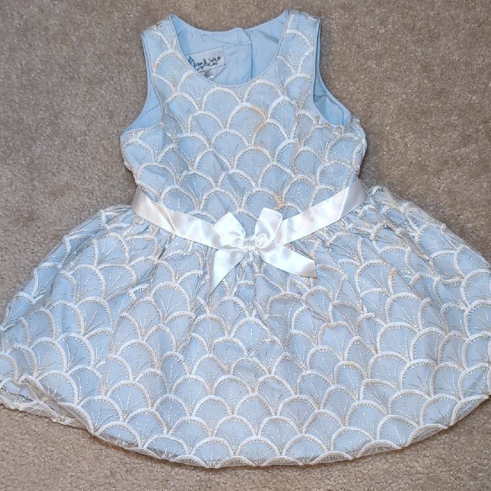 Light Blue Dress with White Bow